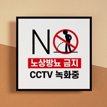 노상방뇨 소변금지 오줌금지 안내문 cctv 녹화중 촬영중 표지판 주의 경고 공공장소 경고문 시시티비 팻말 건물 주택 상가 병원 관리, 03, 1개