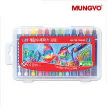 문교 레일 수채파스 12색 수채 크레파스 MRCA-12