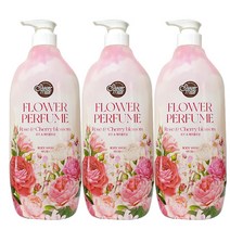 애경 샤워메이트 핑크 플라워 퍼퓸 바디워시 900g 로즈 앤 체리블로섬 대용량 바디클렌저, 3개