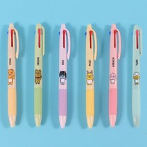 카카오프렌즈 3색 볼펜 멀티펜 라이언 어피치, 3색볼펜 무지