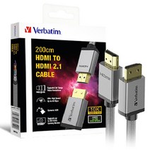 (버바팀 버바팀 HDMI 골드메탈 케이블 (Ver2.1 (2M/그레이 (66319 버바팀/케이블/그레이/골드메탈