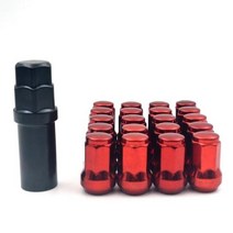 자동차볼트 너트 너트캡 풀기 20pcs M12 X 15 125 Honda Toyota Nissan 용 도난 방지 블루 스틸 볼크 레이싱 카 휠 림 러그 잠금, RED+M12x1.25