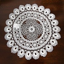 제우스갤러리 레이스러너 화이트눈꽃 쉐입 6종 식탁매트 러너 테이블매트, C타입 : 지름28.5cm 1장, 화이트(상세페이지 참고)