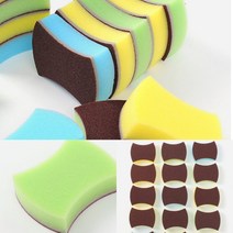 금강사 양면 사포수세미 15P세트(곡선) 설거지수세미 세척솔 스텐냄비탄거