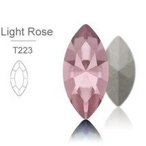 아쿠아씰 크리스탈 라인석 상단 스톤 의류 공예 쥬얼리에 적합한 라인스톤에 유리 접착제, Light Rose+7X15mm 10Pcs