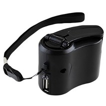 전동 공구 배터리 충전기 휴대용 크랭크 USB 휴대 전화 야외 비상 캠핑 하이킹 AC 발전기 미니 보조베터리 생존, [01] Black