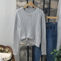 상상그이상 여성용 국내제작 꽈배기 라운드넥 고급스런 색감 단정한 긴팔니트 부드럽고 따뜻한 루즈핏 촉감좋은 구김없는 코트안에 가볍게 입기좋은 단정한 니트티