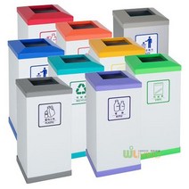 위드리빙 피라밋형 스틸휴지통50 /스틸몸통+ABS뚜껑 /WL-2815, 상세설명 참조, 몸통(실버)+뚜껑(실버)/연두(비닐류)