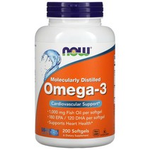 NOW Foods 오메가3 EPA 180/DHA 120 소프트젤 200정, 30 개