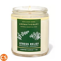 배쓰앤바디웍스 싱글윅캔들 7oz 아로마테라피 유칼립투스 스피어민트 스트레스릴리프 캔들 향초