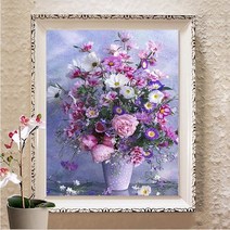 꽃다발 DIY 보석십자수 구슬 비즈 큐빅 십자수 집순이 취미 태교, 40 × 50cm