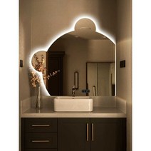 비정형거울 대형 곰돌이 욕실용 거울 LED 스마트 거울, 100x100 더블 터치 + 3색