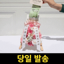 신박한 선물 미니화환 용돈박스 부모님 환갑 칠순 팔순 플라워 용돈박스 돈케이크 케익, 피치핑크