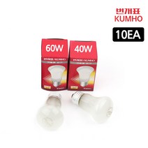 번개표 크립톤전구 40W 60W 불투명 E26 베이스 10개입, 40W-10개입