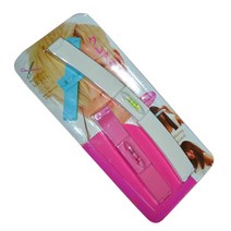 크리닉패드 남자 옆머리 누르기 다운펌 호일워크 다운핏 샴푸대 목받침 Brainbow 1 set new women girl hair 트리머 프린지 컷 도구 클리퍼 빗 가이드 헤어, 핑크 세트