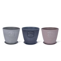 마이플랜트 심플한 미분형 플라스틱 화분 받침세트, 그레이