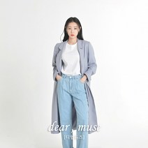 디어 봄바람 간절기 파스텔톤 뮤트 롱 코트 (핑크 블루)