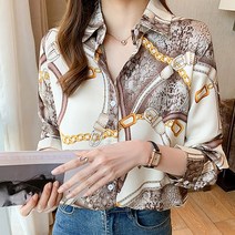 케이에비뉴 체인 패턴 블라우스 명품라인