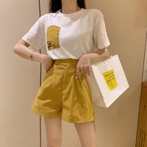 [당일출고] 패치스퀘어 반팔 반바지세트 여름용 캐주얼 데일리 무지