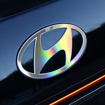 어른킹 그랜져 GN7 현대 로고 엠블렘 포인트 데칼 스티커 후드 프론트 트렁크 리어 레터링 자동차 튜닝 필름, 무광 블랙, B-후면 엠블렘, 1개