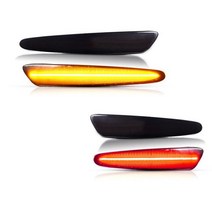 풀 LED 사이드 마커 라이트 전면/후면 앰버/레드/자동 방향 지시등 12V 쉐보레 코르벳 C6 2005-2013적합, 4pcs Amber Red