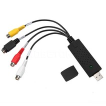 Kebidumei usb 2.0 to rca 케이블 어댑터 변환기 오디오 s-video 캡처 카드 어댑터 pc 케이블 tv dvd vhs 캡처 장치, 검은 색