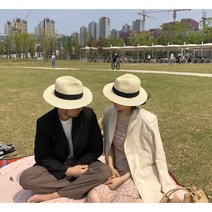 남녀공용 파나마햇 바캉스모자 밀짚모자 휴가 중절모 벙거지