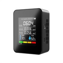 가스탐지기 geevon co2 meter 5 in 1 감지기 휴대용 온도 습도 lcd 디지털 다기능 tvoc hcho 공기 품질 모니터, 5 1