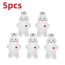 크리스마스 병 진저브레드 남자 사탕 항아리 주스 500ml 음료 파티 수 선물 포장 병 10 개, 0.5L, 5 set white cup
