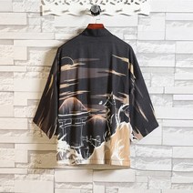 Makone 남자 여름 차이나스타일 칠부소매 트렌드 자외선차단옷 한나라의복 망토 얇은타입