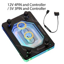 케이스 쿨러 cpu 쿨러 120mm 저소음 80mm 수냉쿨러 공랭 bykski for amd ryzen3000 ryzenam3am3+am4 1950x tr4 x399 워터 호환, 검은색 컨트롤러, 3핀 5v a-rgb