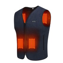 캠핑 겨울 온수 조끼 조정 가능한 온도 자체 난방 조끼 빨 USB 충전 조끼 전기 민소매 난방 자 켓, 02 파란_04 XL