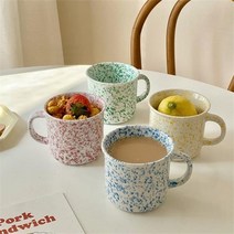 컬러 잉크 스플래쉬 세라믹 머그컵 크로우캐년 디자인 점박이 4color, 블루 잉크