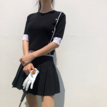 로로얼로이 5부 얇은 여름버젼 사이드버튼 골프니트 여성 골프복