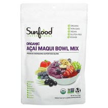 와와마켓 Sunfood 그린 슈퍼푸드 오가닉 아사이 마퀴 볼 믹스 Acai Maqui Bowl Mix 170g 1팩