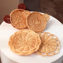 DIY 라탄공예키트 티코스터 만들기, 4개 만들기