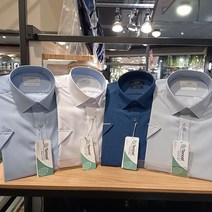 맨하탄셔츠 NC서면점 [여름신상] #시즌세일 #데일리 #슬림핏 #4컬러 여름반팔 구김없고 시원한 천연 텐셀소재 4컬러(화이트/ 블루/ 그레이/ 네이비) 슬림핏 셔츠