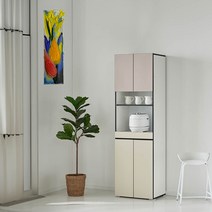 Sunshine 전자레인지수납장 선반 주방서랍장 양문형 보관함 정리함 600, 아이보리