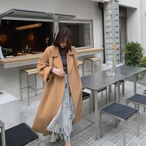 여성 핸드메이드 캐시미어 코트 트렌치 케이프 울 코트 블랙프라이데이