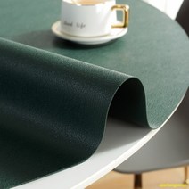 고급 원형 테이블매트 가죽 식탁매트, 녹색, 지름 40cm 원형, 1개