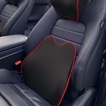 지토스 자동차 허리쿠션 메모리폼 차량용 등받이 요추 등쿠션, 지토스 차량용 허리쿠션 레드+레드