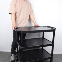 SK 서빙 카트 왜건 트롤리 식당 카트 주방 업소용 AA, SK서빙카트 대 블랙 (185532), 1개, 블랙