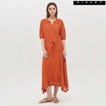 시슬리 매쉬 포인트 반팔 니트 원피스 SAKO33031-OR