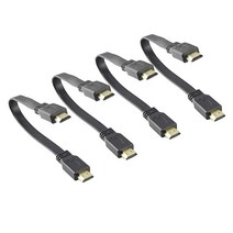 mmNNE 4팩 10인치 25CM 플랫 HDMI 수 - 케이블 고속 HDTV 이더넷 3D 지원