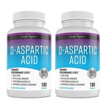 미국 Simple-Organics D-아스파라긴산 3000mg 180캡슐 x2개