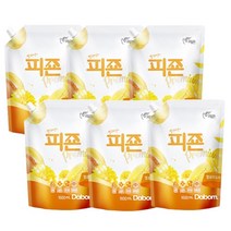[빨래엔 피죤~] 따뜻하고 포근한 미모사향 Premium 옐로우미모사 리필1600ml 6개 섬유유연제, 1개