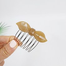 시크몽 프랑스핀 파스텔톤 입술 미니 리본 포인트 헤어 빗핀