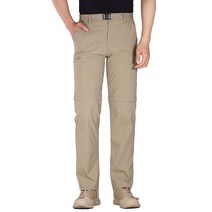 프리솔져 남성용 아웃도어 컨버터블 하이킹 팬츠 벨트 포함 경량 빠른 건조 전술 카고 나일론 스판덱스(컨버터블 카키 너비 81.3씨엠 CM(32인치) x 길이 76.2씨엠 CM(30