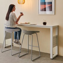 e스마트 스틸 철망 홈바테이블 5size 8color, 그레이_블랙다리