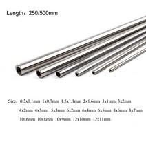 동파이프 에어컨 배관 커버 호스 110 개 길이 250500mm 304 심리스 스테인레스 스틸 모세관1mm2mm3mm4mm5mm6mm8mm10mm12mm 파이프, 12x10x500mm 1pcs